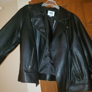 Synthetic leather jacket